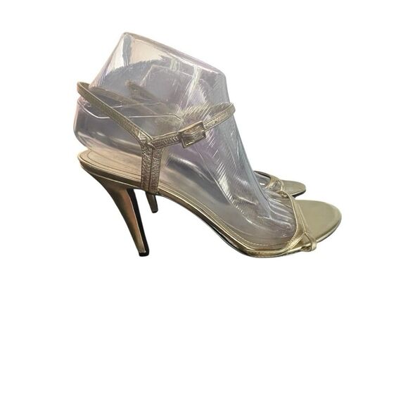 Lauren Ralph Lauren Womens Aela Ankle Strap Sandals Gold Leather Size 10B - Picture 2 of 11